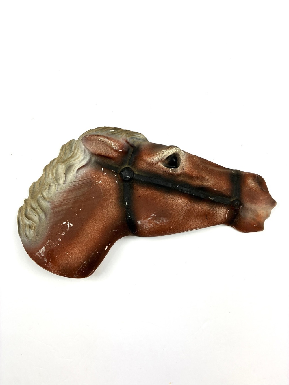 Vintage Chalkware Hanging Horse Head Plaque